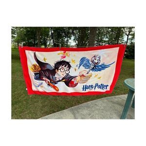 Vtg | Y2K 2001 Harry Potter Terry Cloth Beach Towel 100% Cotton 57.5x31.5"